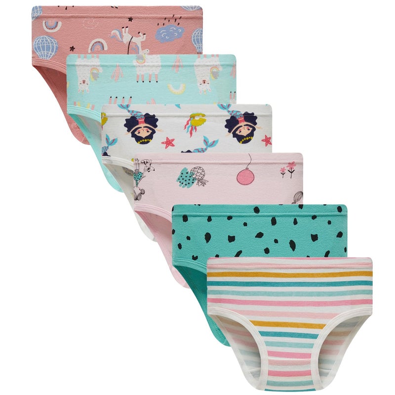 Boboking Girls Comfortable Panties Little Kids Girls Soft Underwear (Pack of 6) 7/8Y - Image 1